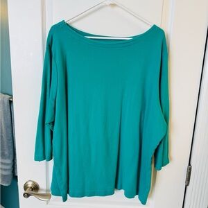 Croft and  barrow three-quarter sleeve green top